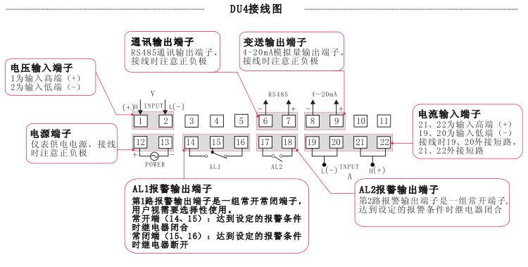 DU4-W數(shù)顯功率表接線